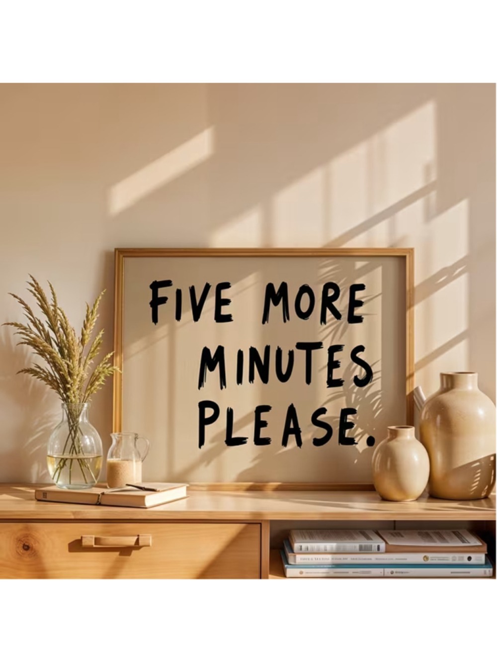 Five More Minutes Please Wall Art Sleep Quote Bedroom Poster Unframed 19.7x27.5"